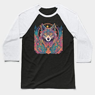 Trippy Wolf Baseball T-Shirt